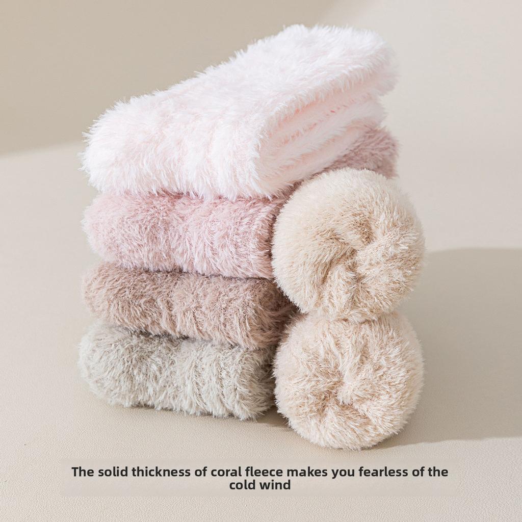 Soft Plush Socks - Winter Thickened and Padded To Keep Warm Mid-calf Socks That Don't Shed Fibers. Autumn and Winter Sleeping Floor Socks.