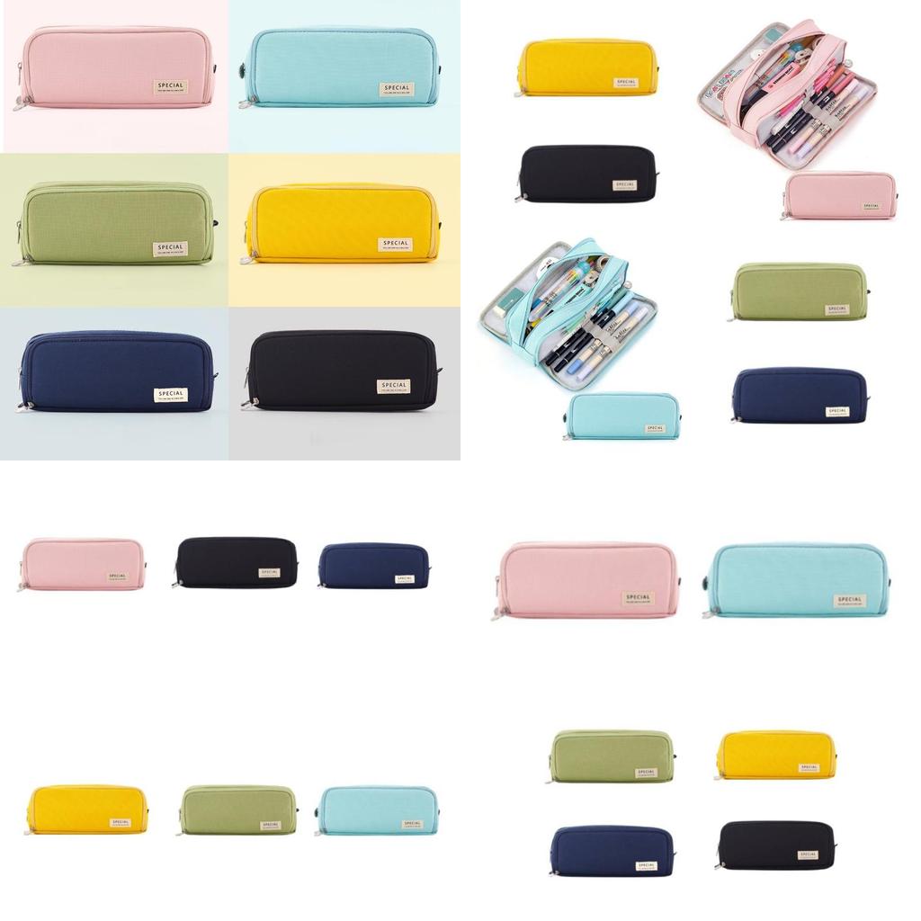 Koreansk stil kanvaspennväska multifunktionell brevpapperspåse