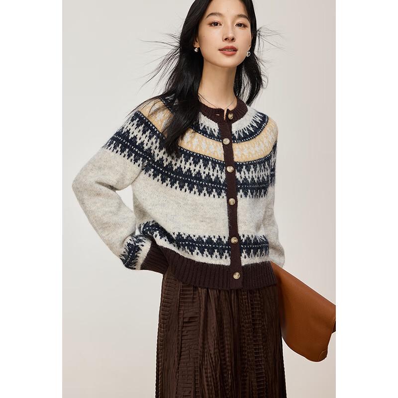 VICTORIA&VERA Pulover tricotat jacquard Fair Isle pentru femei