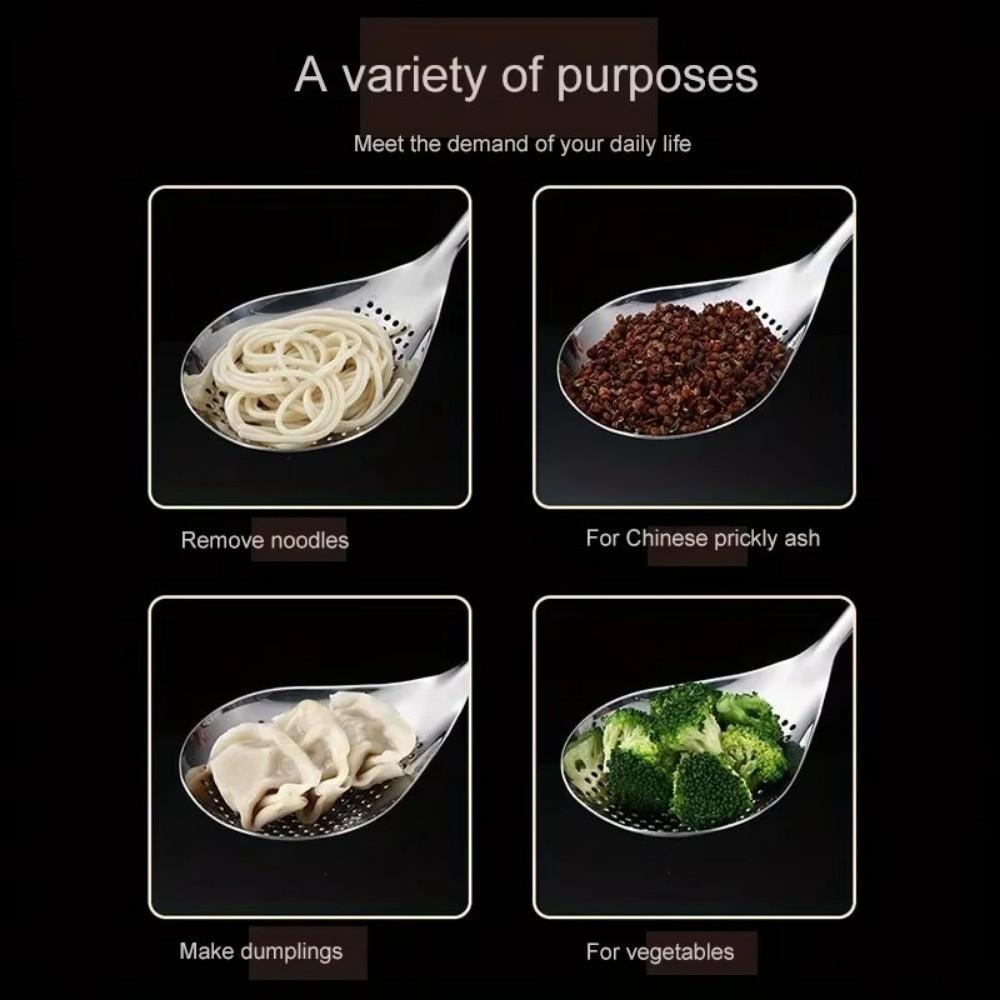 Stainless Steel Skimmer Spoon Durable Food Strainer Spoon New Colander For Frying and Cooking