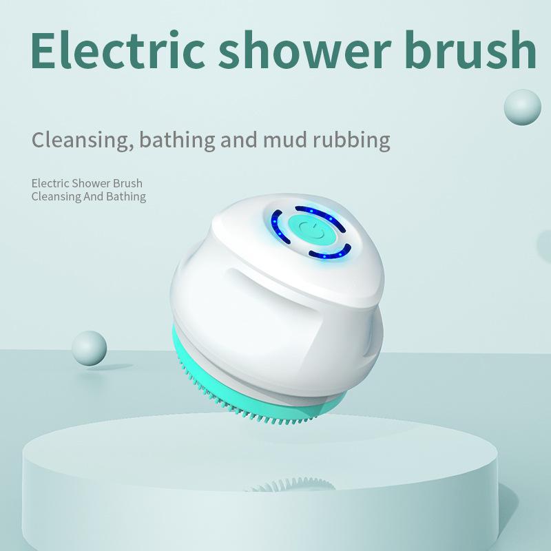 Electric Shower Brush Multi-Function Silicone Body Scrubber IP6 Waterproof Back Exfoliating Brush 5 Heads Foot Grinder