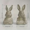 Pastoral resin rabbit 2-piece set, desktop decoration ornament, retro and old American country garden statue
