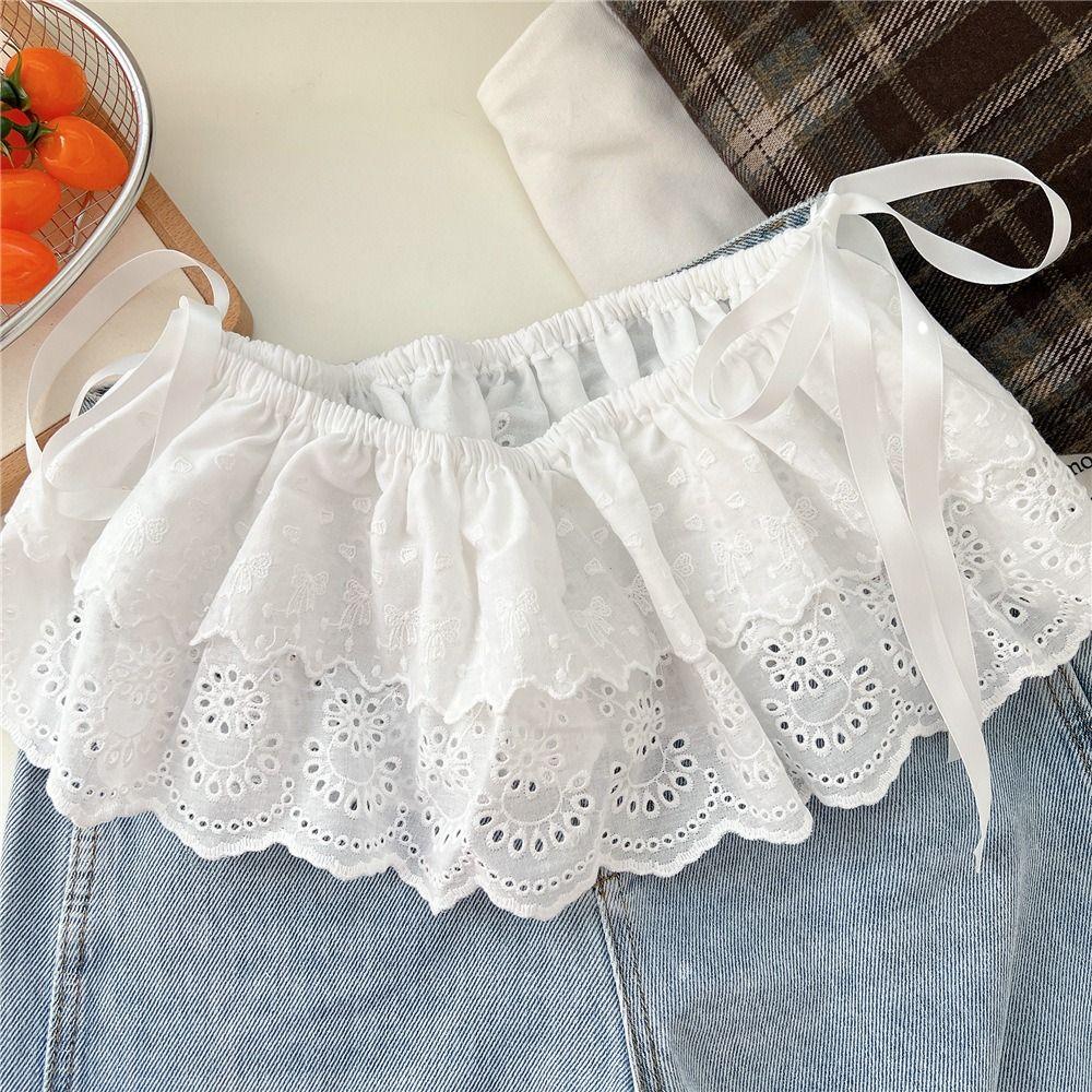 Blumenspitze Pilz Furzvorhang Plissierter Spitzenriemen Einteiliges Spitzen-Mehrlagiges Gaze-Rock