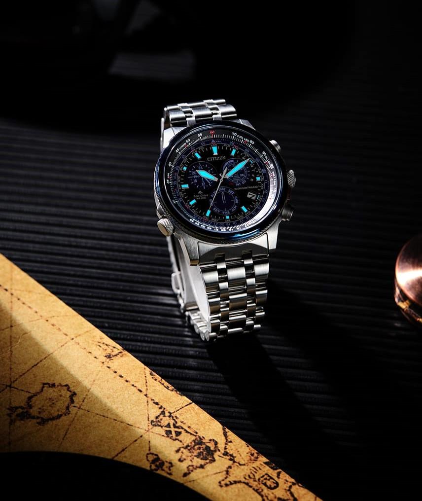 CITIZEN Promaster Sky Perpetual World Time 20ATM SS Men’s Watch CB5866-55E