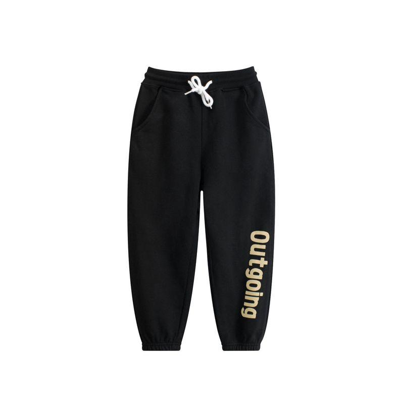 Children s Clothing 2026 Autumn New Style Kids  Sports Pants for Boys and Girls, Parent-Child Matching Jogger Pants, Pure Cotton, Large Terry Fabric Dt5515H Black (300g Pure Cotton Thick Terry 170