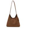 2025 Winter New Solid Faux Suede Hasp Simple Versatile Shoulder Bags Classic Classic Style Commute Portable Handbags for Women