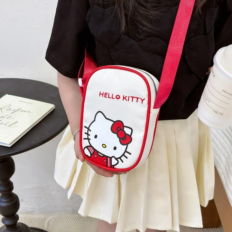 Kitty Kids Nylon Crossbody Bag With Lightweight Design For Daily Use Characters Included)**