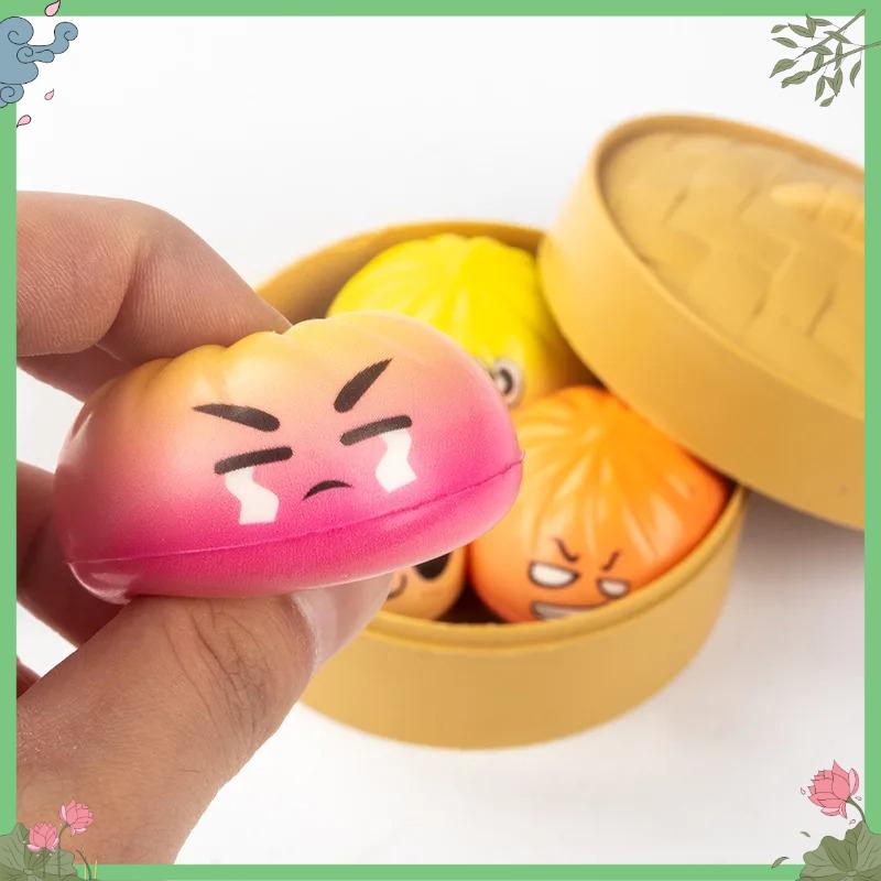 Aesthetic Steamed Bun: Realistic Food Ornament, Solid Maltose Sensory Stress , Creative Office Desktop Decor, New