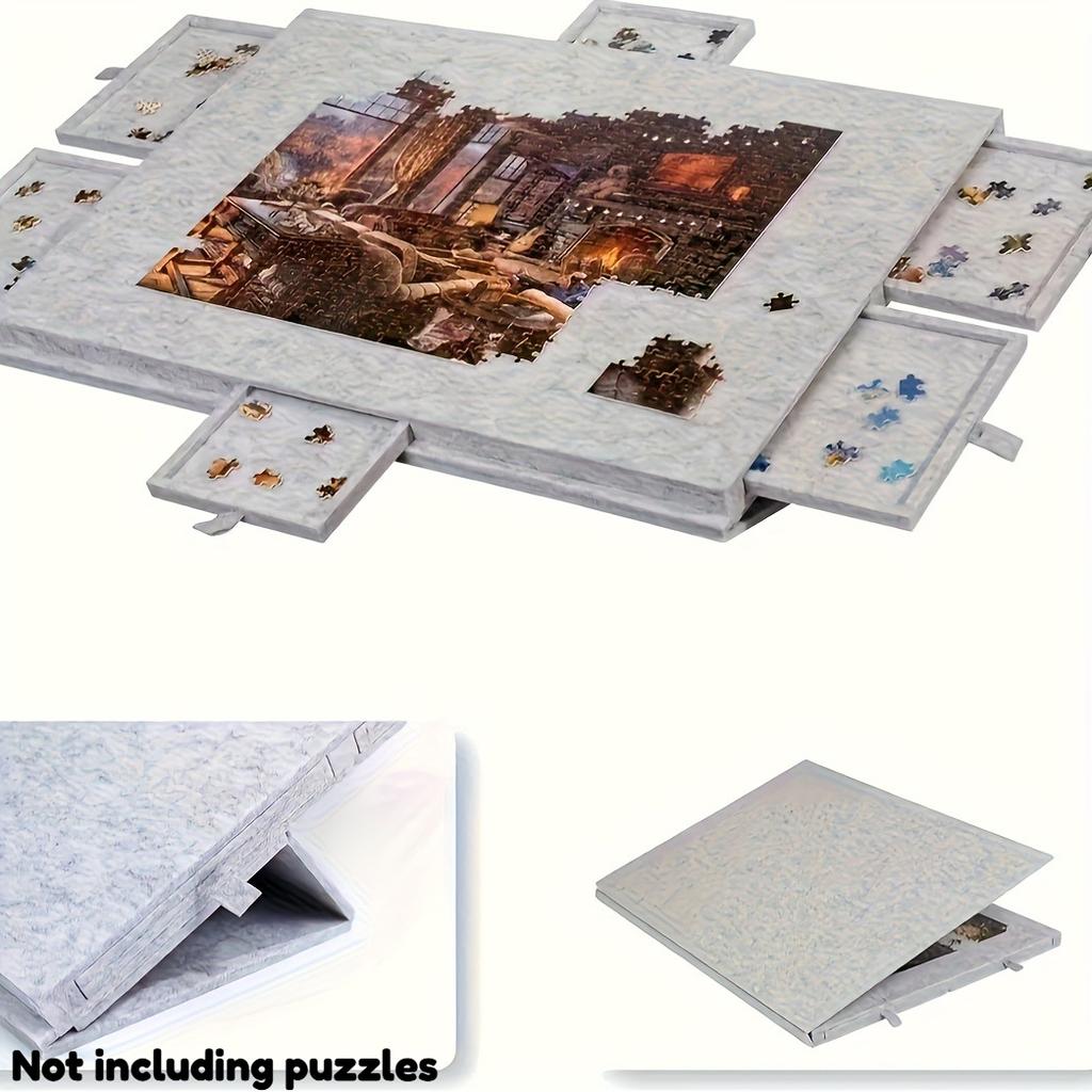 1 Set Professioneller Puzzle-Tisch mit 6 Schubladen, für 1000 Teile & Filzplatte, Inklusive Sichtdeckel & Ständer, Geschenkidee