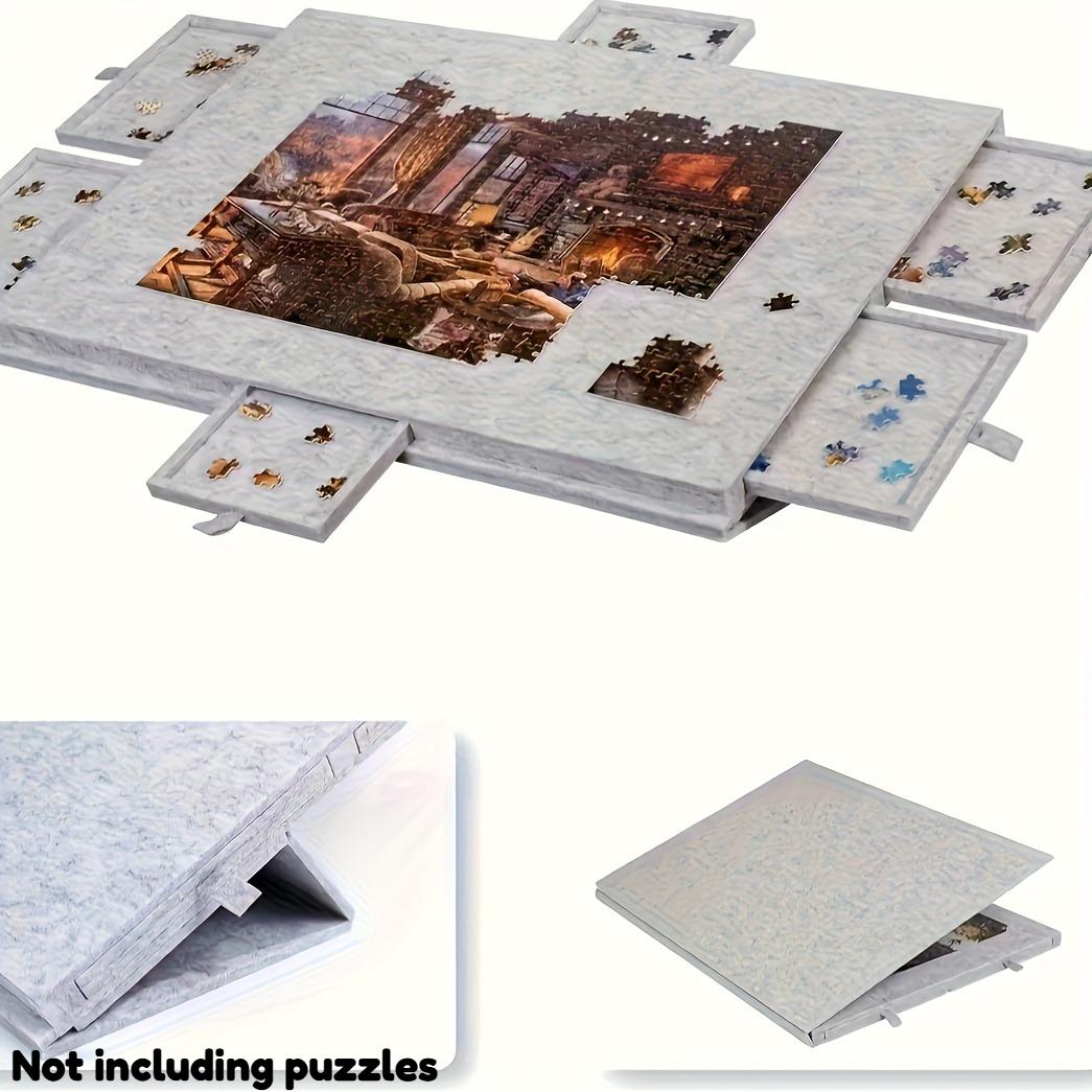 

1 Set Professional Jigsaw Puzzle Table with 6 Drawers, Holds 1000 Pcs & Felt Board, Includes Display Lid & Stand, Gift Idea светло-серый
