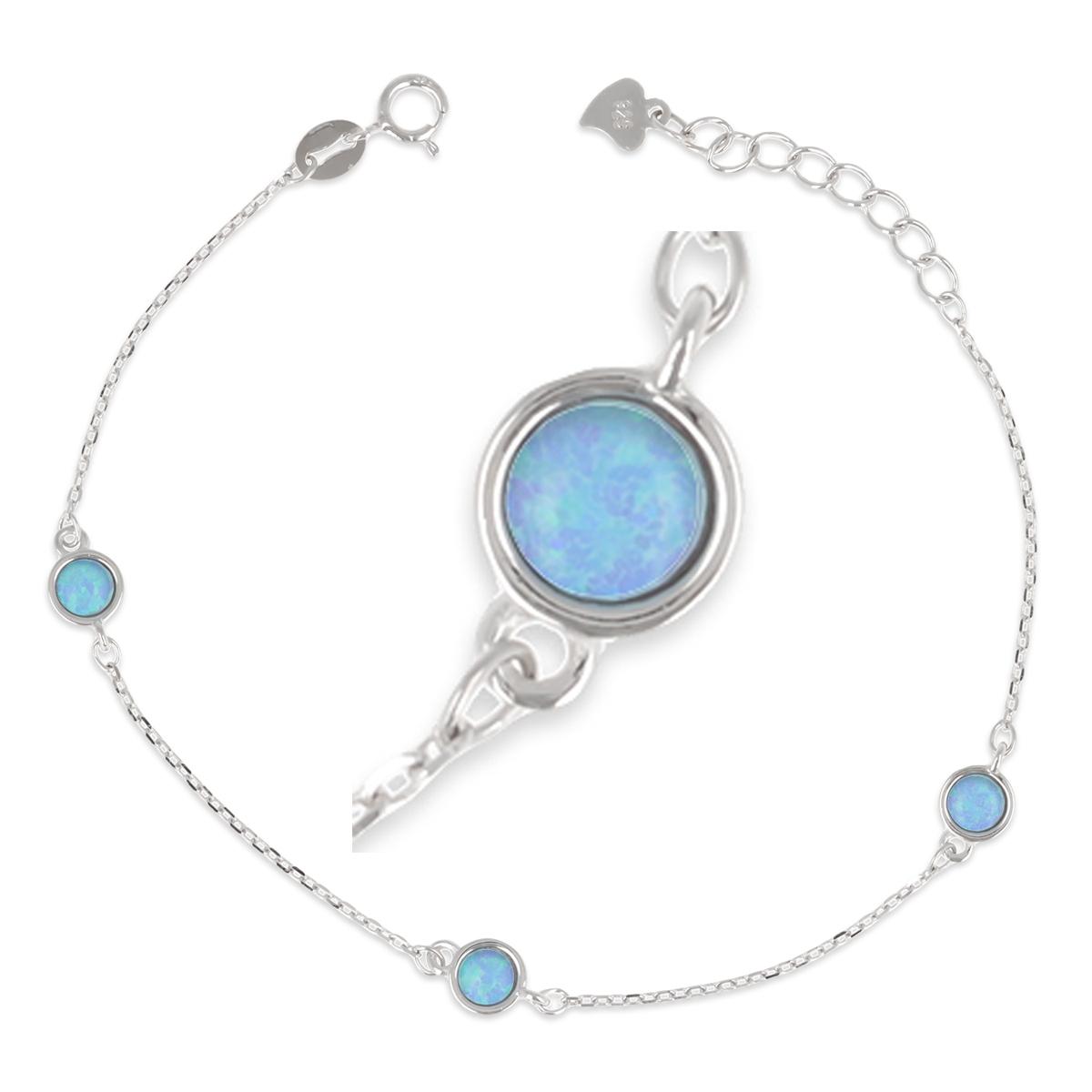 

Les Trésors De Lily [R1937] - Серебряный браслет «Опаловая богиня» серебристо-голубого цвета (родий) - 5 мм