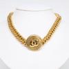 CHANEL Vintage CC Logos Chain Choker Necklace goldUsed