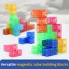 64PCS DIY Model Magnets Toys Magnetic Building Cube Blocks Transparent Learning Educational Designer Construction Set Kids Gifts