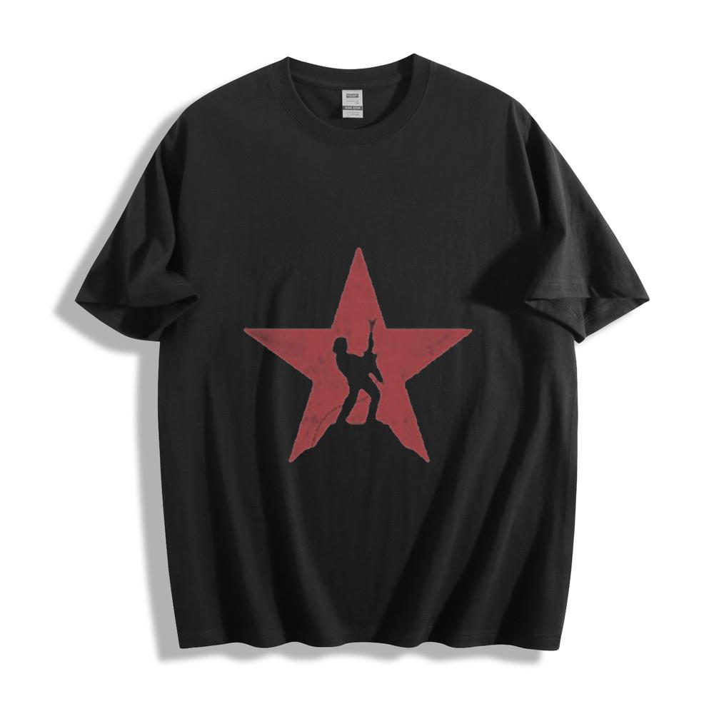 

Rock Star T-Shirt - Bold Red Star Guitar Silhouette Unisex Tee 4XL