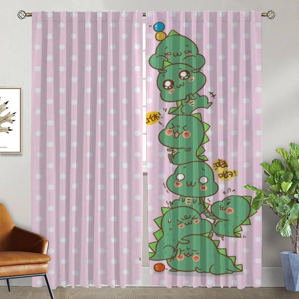 

Anti-mosquito Curtains 2 Pieces Dinosaur Living Room Curtain Partition Home Interior Curtains for Camera Shades Kitchen Blackout W50xH70cmx2pcs-CL