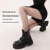 Button-Style Detachable Polka Dot Black Silk Velvet Super Transparent Leggings - Thickened for Autumn and Winter Women's Wear
