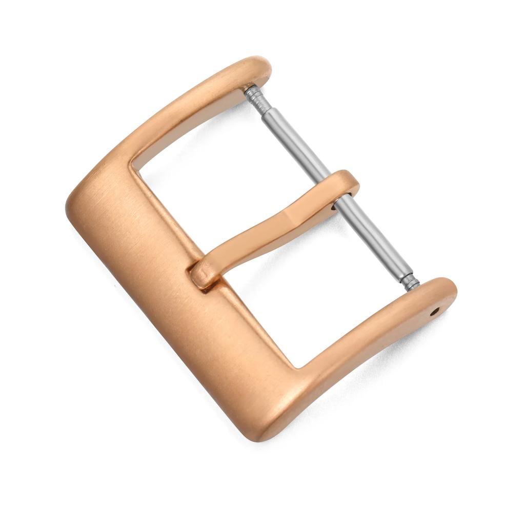 Watch Band Metal Buckle 16 18 20 22mm Strap Solid Square Button Silver Black Rose Gold Stainless Steel Matte Polished Clasp