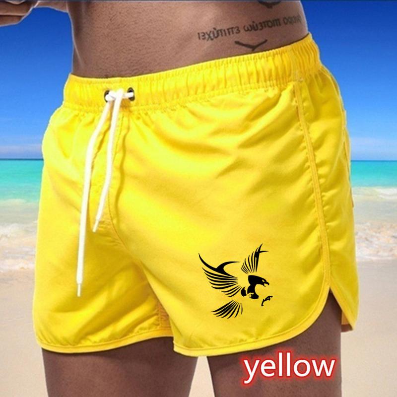 2025 Summer New Men's Quick-Drying Swim Trunks Sports Pants Swimwear Beach Shorts Jogging Shorts Sports Creative Eagle Pattern Print