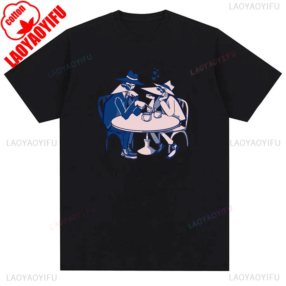 Mens Spy Vs Spy Graphic T Shirt Summer Cotton Crew Neck Retro 80s Cartoon Print Funny Humorous Vintage Style Fashion Tee Shirts