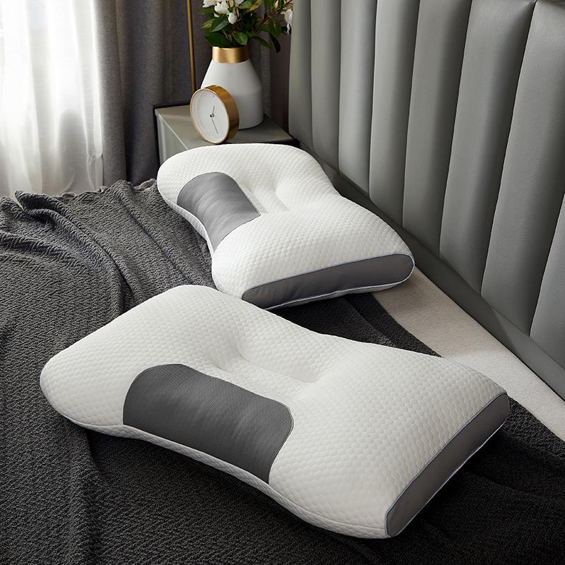 Gestricktes Tiefschlaf-Nackenstützkissen - Nicht kollabierender Kern für die Halswirbelsäule, Ideal für Erwachsene & Studenten