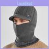 Knitted Hat Men Winter Warmth Earflap Cap With Neck Warmer For Casual Wear
