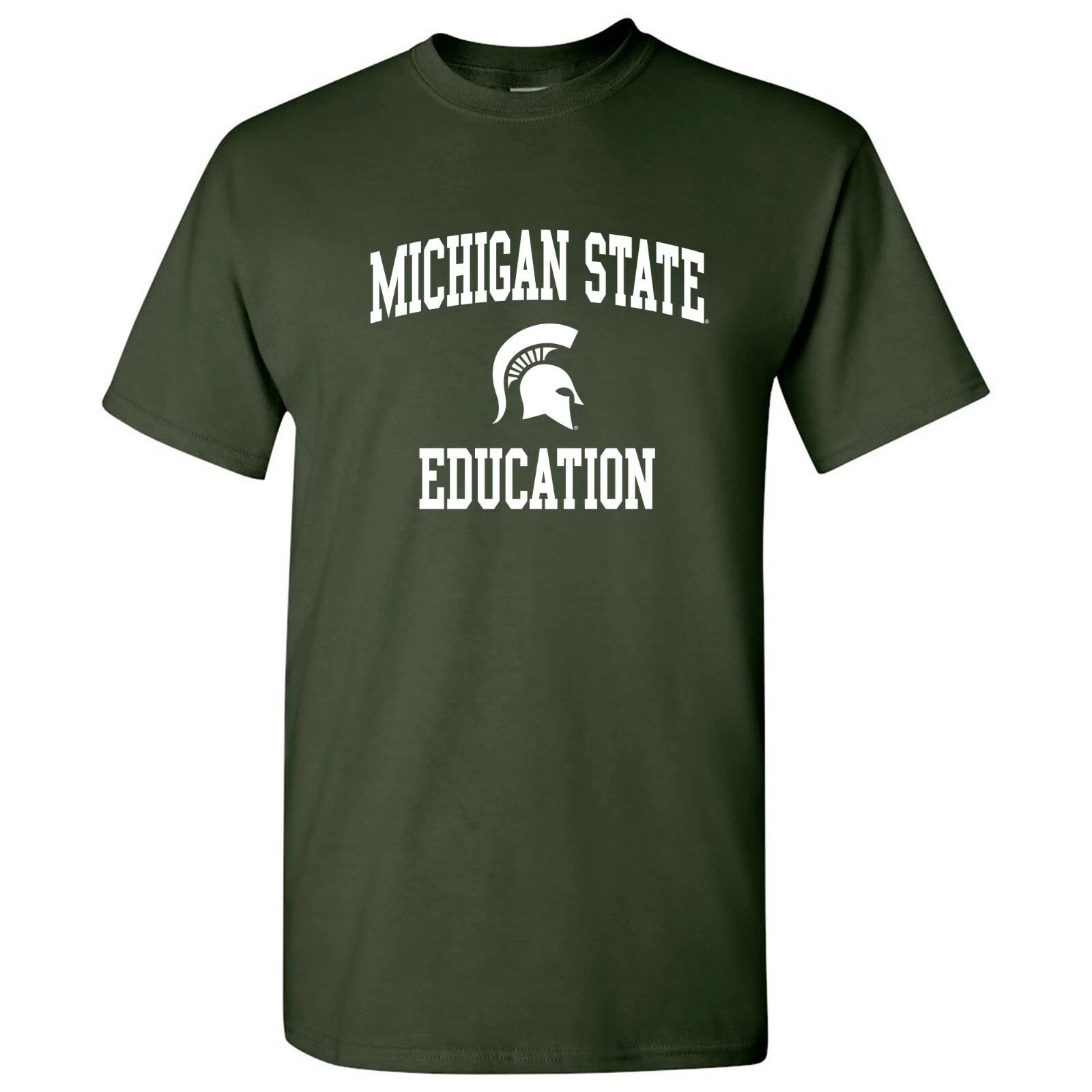 Michigan State Spartans Arch Logo Education - University T Shirt - Forest L