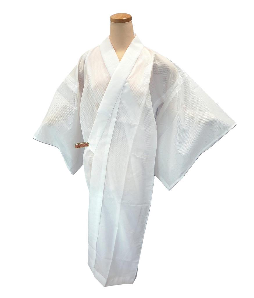 [Kyoto Usagido] Summer Ready-Made Nagajuban (Undergarment for Kimono), Washable, Ro (thin silk fabric), White, j-152, Size M, with attached collar.