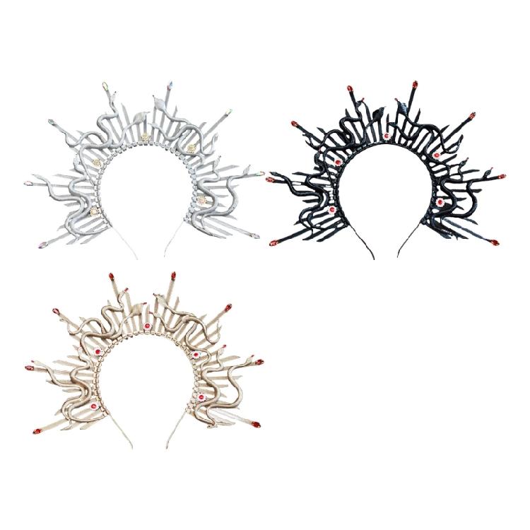 Fashionable Snake Crown Headpiece Women Mythical Headwear Suitable for Halloween Themed Party and Creating a Unique Look