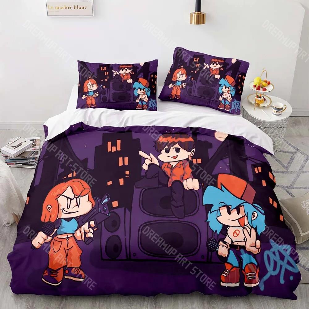 3D Printed Friday Night Funkin Game Bedding Set for Boys Girls Duvet Cover Pillowcase Twin Queen King Full Single Double Sizes