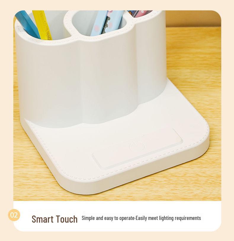 Smart LED Desk Lamp with Eye Protection, Pen Holder, and Bedside Night Light for Students