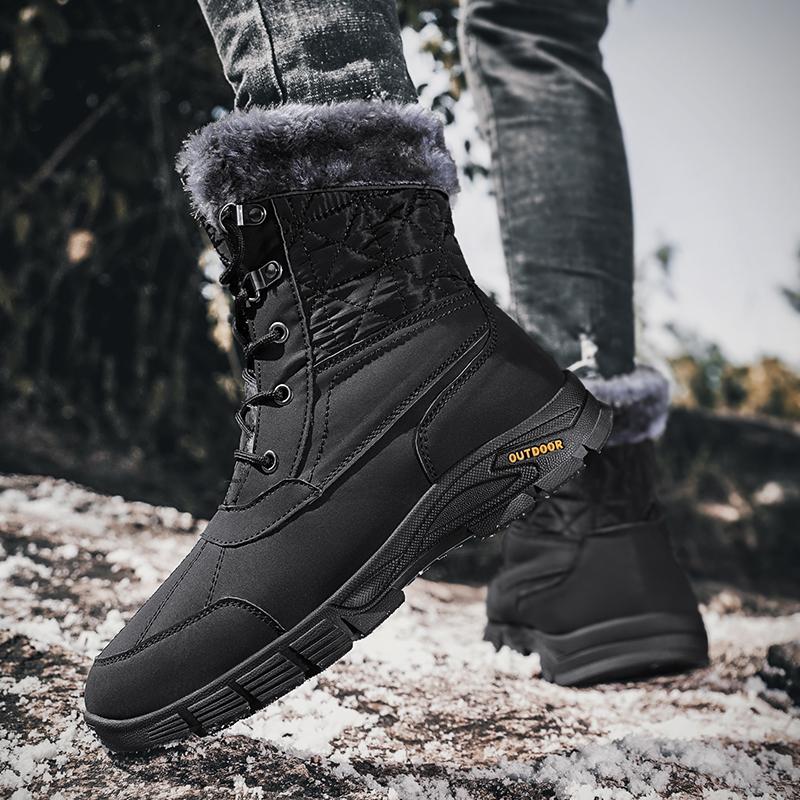 New Men's Snow Boots, Winter Cotton-lined Men's Boots, Casual Men's Shoes,Waterproof Ankle Boots,Outdoor Hiking Shoes,Snow Boots