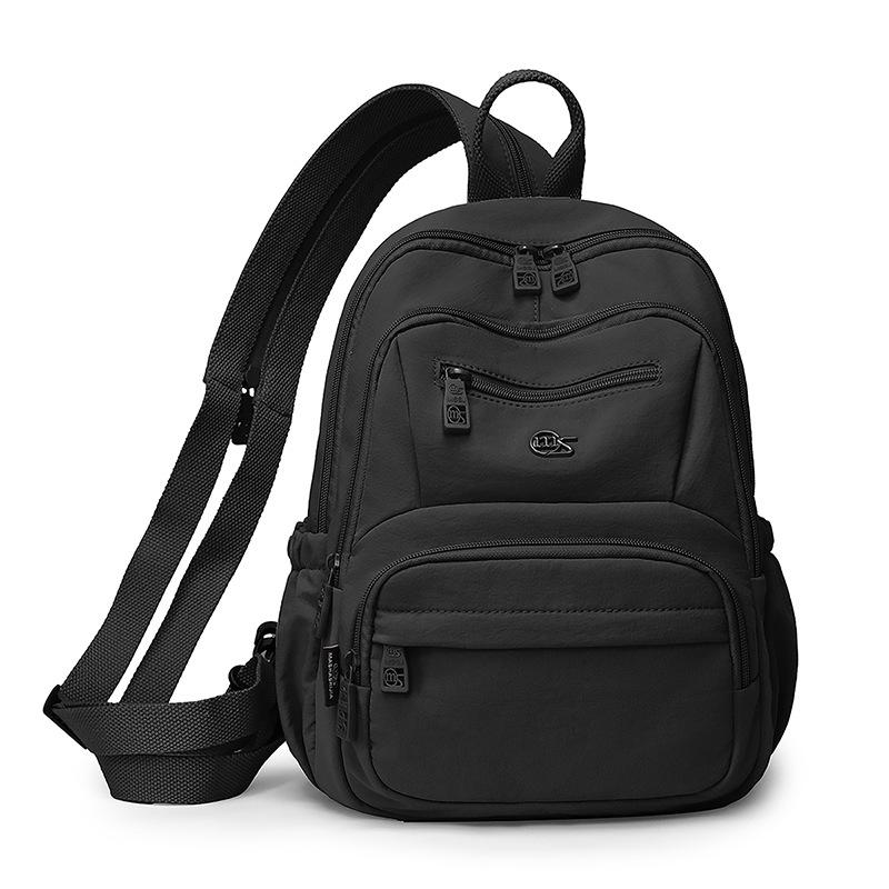 Zaino Compatto con Tasche Multiple con Zip e Tasca Laterale in Rete