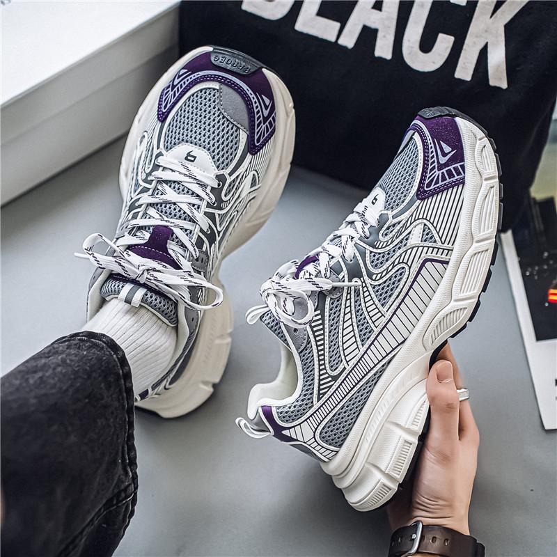 Men's shoes platform dad shoes men's summer new mesh breathable casual shoes sports running shoes platform heightening shoes
