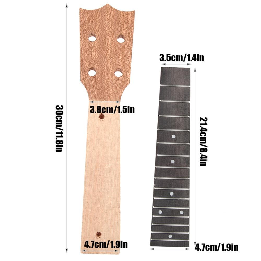 Wooden Color Ukulele Fretboard 21in 23in Ukulele Replacement Neck Ukulele Neck Set Concert Ukulele