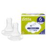Betta Brain Nipple Replacement Nipple Set of 2 Round Hole Medium Size 6 Months and Up (x 2)