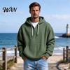 Easy Wear Versatile Outerwear Men Waffle Texture Sweatshirt, Loose Fit Long Sleeve Pullover Tops with Oversized Knit Sweatshirt for Front Pocket,