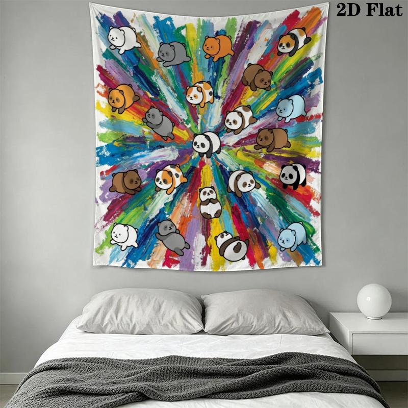 Cute Cartoon Wall Tapestry Aesthetic Wall Hanging Printed Fabric Blanket Decorative Tapestries for Bedroom Living Room Home Decor