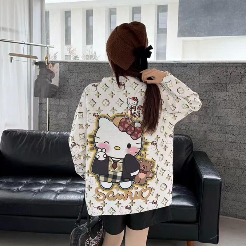 European Plus Size Chic Print Knit Sweater - Women's Loose, Stylish Round Neck Top