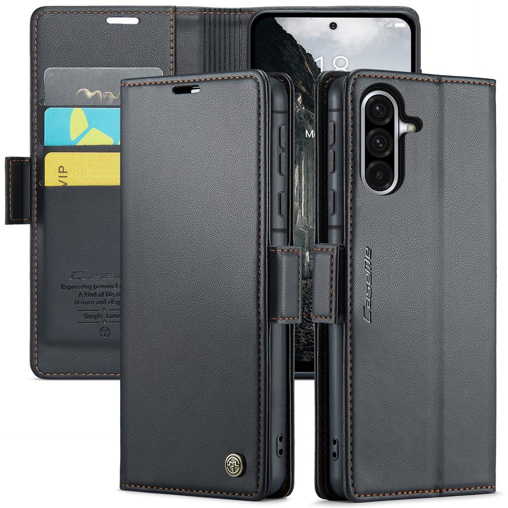 For Samsung Galaxy A36 5G Leather Case CASEME 023 RFID Blocking 3 Card Slot Mobile Cover