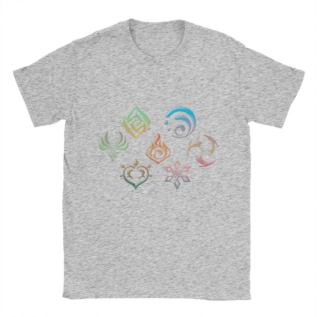 Pánské tričko Genshin Impact Vintage 100% bavlněná trička Krátký rukáv Trička s kulatým výstřihem Oblečení Potisk