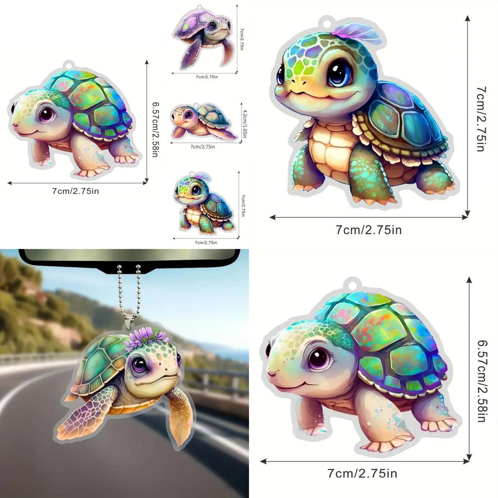 Colorful Acrylic Car Hanging Decor Cute Cartoon Style Home Decoration Accessories