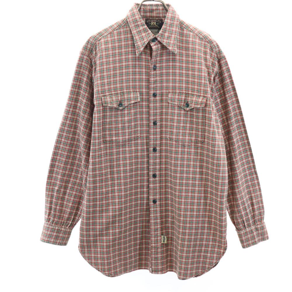 RRL 90s Initial tag Red 3 stars Old Long sleeve Check shirt Men's Used