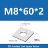 304 Stainless Steel Thickened Square Washer for Curtain Wall (M4-M16)