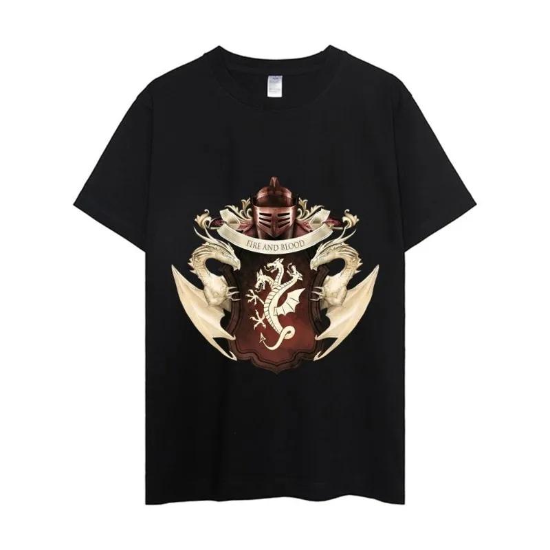 House of the Dragons T Shirt Men Couple Combination Clothes Short Sleeve Collar Fashion Woman Cotton