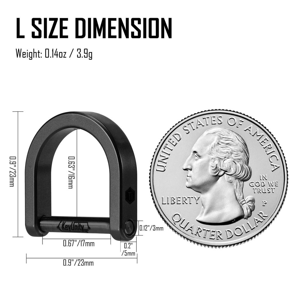 KeyUnity KA17 Tytanowy Brelok D-Ring, Lekki, Typ D, Kluczyki Samochodowe, Klucz DIY