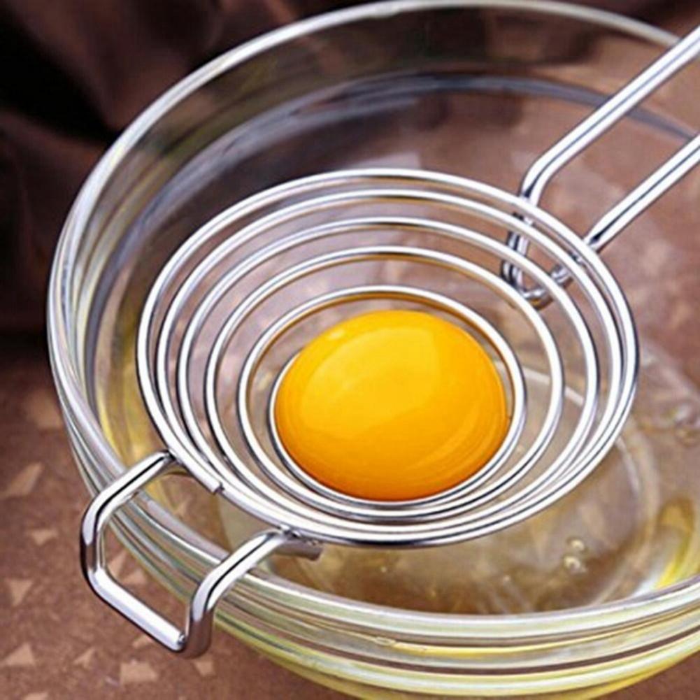 Eggyolk Separator Durable Circles Funnel Egg Yolk Separator Silver Color Egg Divider