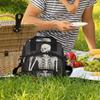 Funny Skull Lunch Bag Tote Bag Leakproof Cooler Bag Insulated Lunch Box with Front Pocket Water-resistant Thermal Lunch Bags with Shoulder Strap for