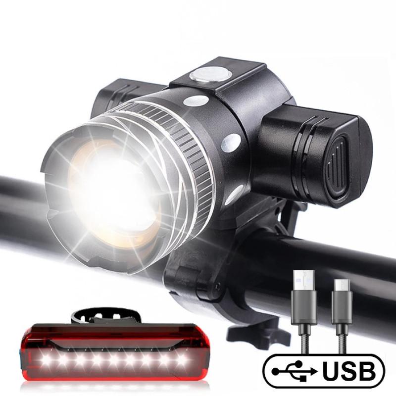 Rechargeable Led Mountain Bike Lights 50000lm Bicycle Torch Front And Rear Lamp