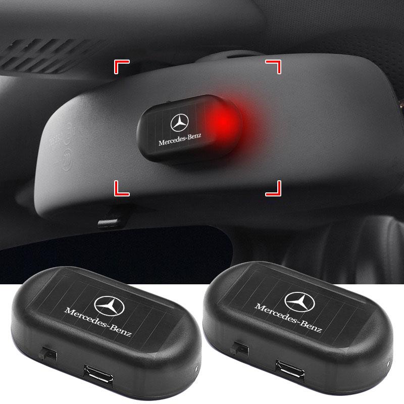Car Light Solar Powered Simulated Dummy Alarm Wireless Warning Anti-Theft For Mercedes Benz AMG W205 W204 W203 W211 GLC GLE CLA W212 W213 W201 W210