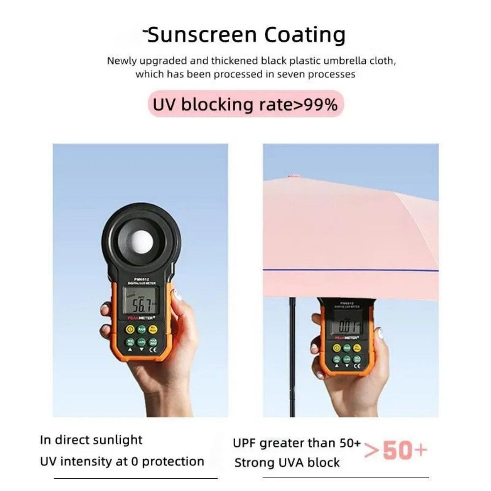 Mini Kapsel Sammenleggbar Paraply 6-Fold Lomme Parasoll Lett Solskjerm Utendørsaktiviteter